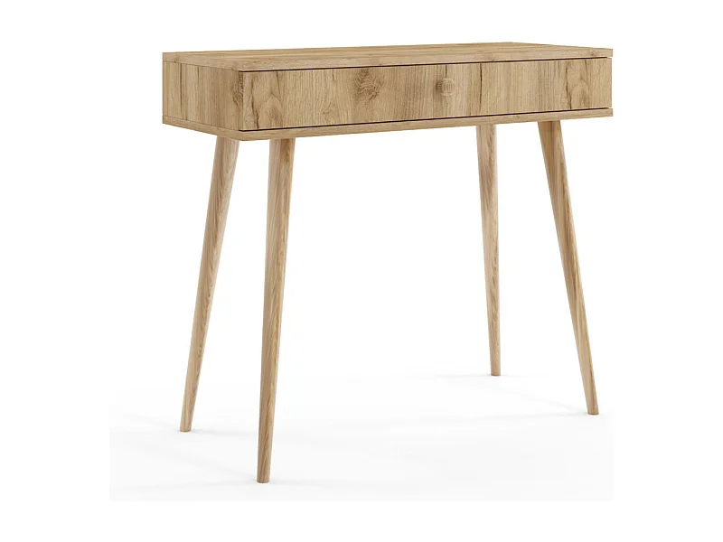 Mesa Consola Roble artesanal 90x80x39 cm – Estilo Escandinavo – Ideal como Tocador o Escritorio