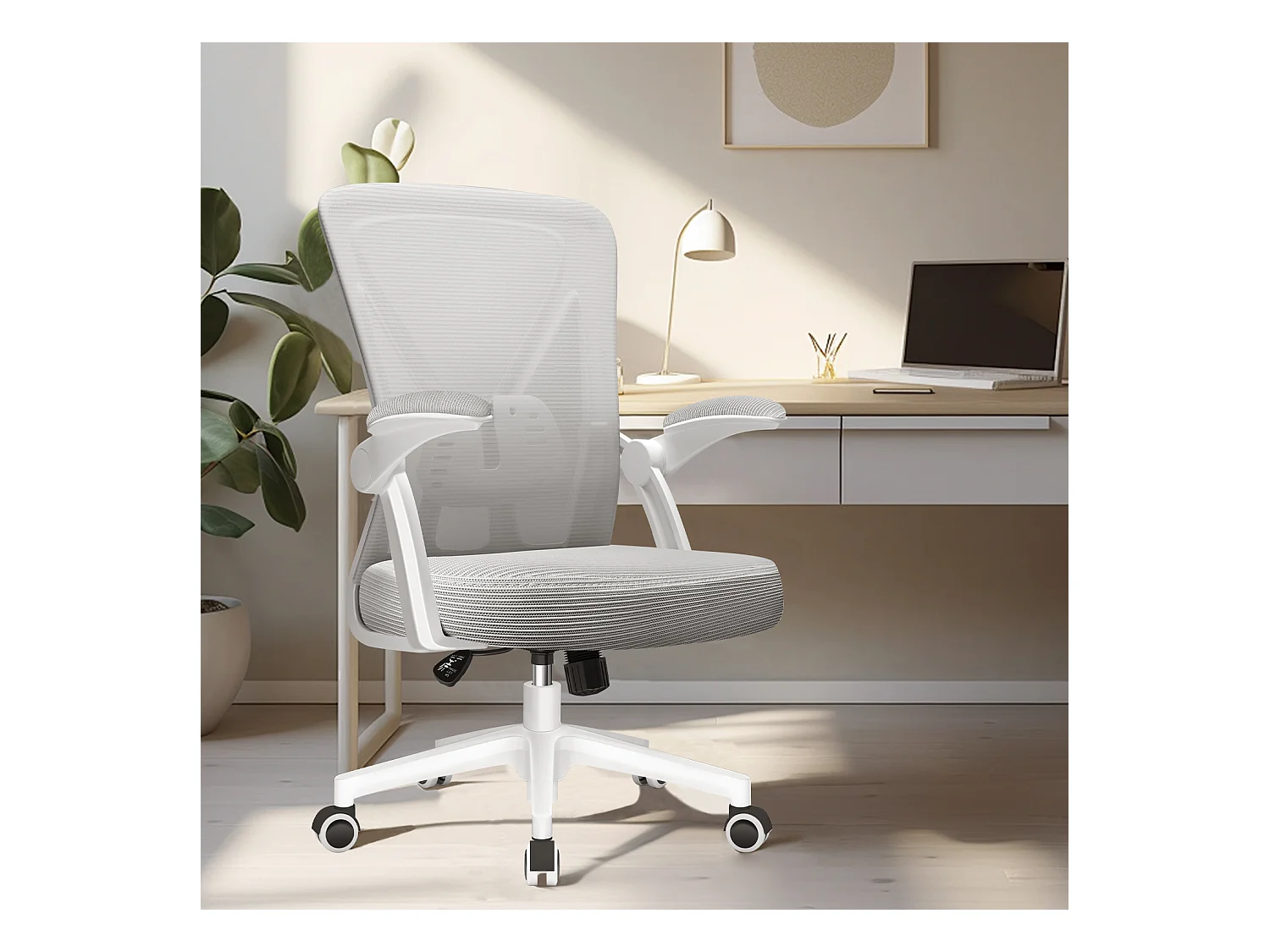 Hiazurm Chaise de Bureau Ergonomique - Chaise de Bureau - Accoudoirs Pliables - Chaises de Bureau pour Adultes - 150 Kg
