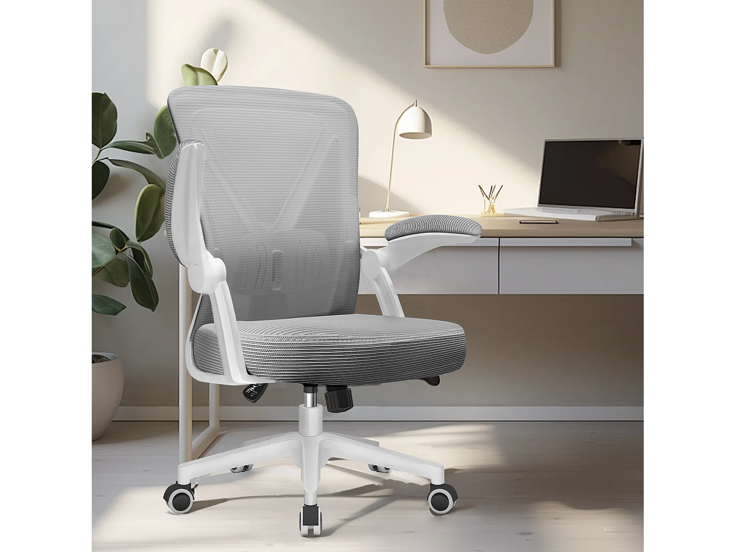 Hiazurm Chaise de Bureau Ergonomique - Chaise de Bureau - Accoudoirs Pliables - Chaises de Bureau pour Adultes - 150 Kg