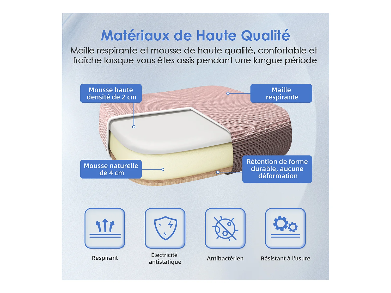 Hiazurm Chaise de Bureau Ergonomique - Chaise de Bureau - Accoudoirs Pliables - Chaises de Bureau pour Adultes - 150 Kg - Rose