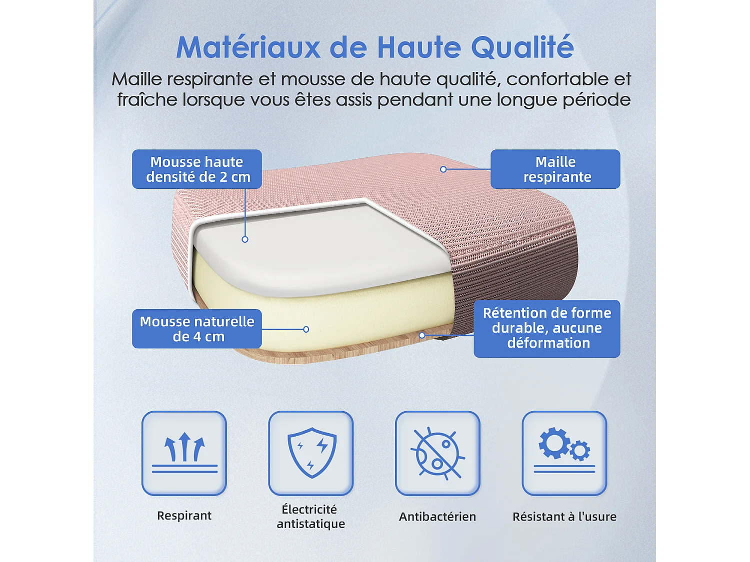 Hiazurm Chaise de Bureau Ergonomique - Chaise de Bureau - Accoudoirs Pliables - Chaises de Bureau pour Adultes - 150 Kg - Rose