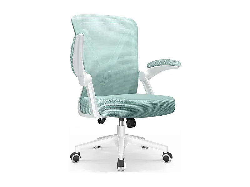 Hiazurm Chaise de Bureau Ergonomique - Chaise de Bureau - Accoudoirs Pliables - Chaises de Bureau pour Adultes - 150 Kg -Turquoise