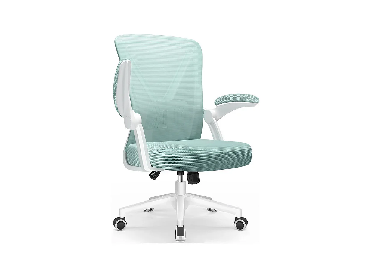 Hiazurm Chaise de Bureau Ergonomique - Chaise de Bureau - Accoudoirs Pliables - Chaises de Bureau pour Adultes - 150 Kg -Turquoise