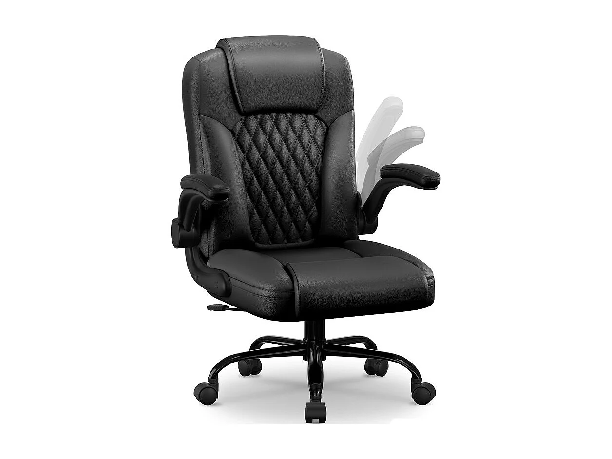 Hiazurm Chaise de Bureau Ergonomique - Chaise de Bureau avec Dossier 90°-120° - Chaises pour Adultes - Accoudoirs Pliables - Chaise de Bureau
