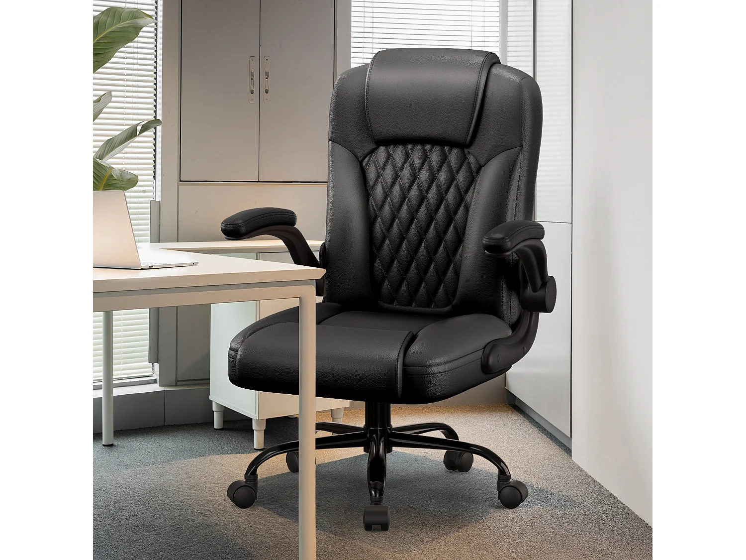 Hiazurm Chaise de Bureau Ergonomique - Chaise de Bureau avec Dossier 90°-120° - Chaises pour Adultes - Accoudoirs Pliables - Chaise de Bureau