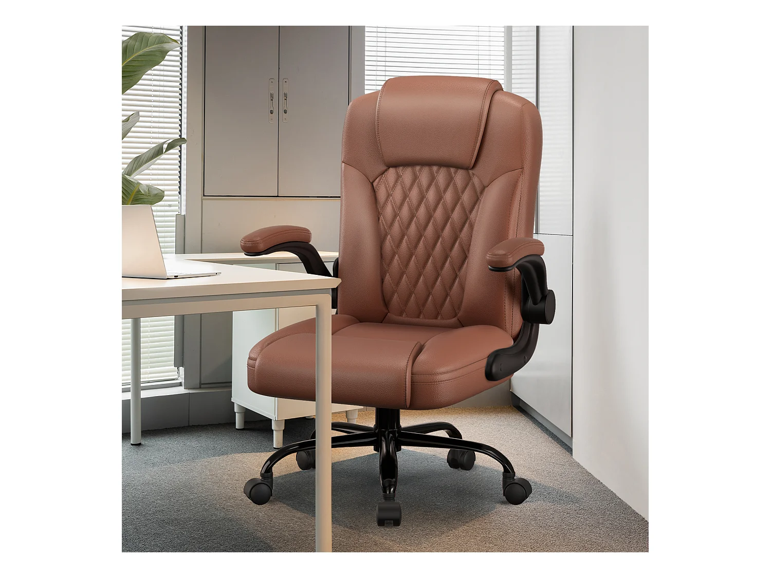 Hiazurm Chaise Ergonomique de Bureau - Chaise de Bureau avec Dossier Réglable de 90° à 120° - Chaises de Bureau pour Adultes - Accoudoirs Pliables