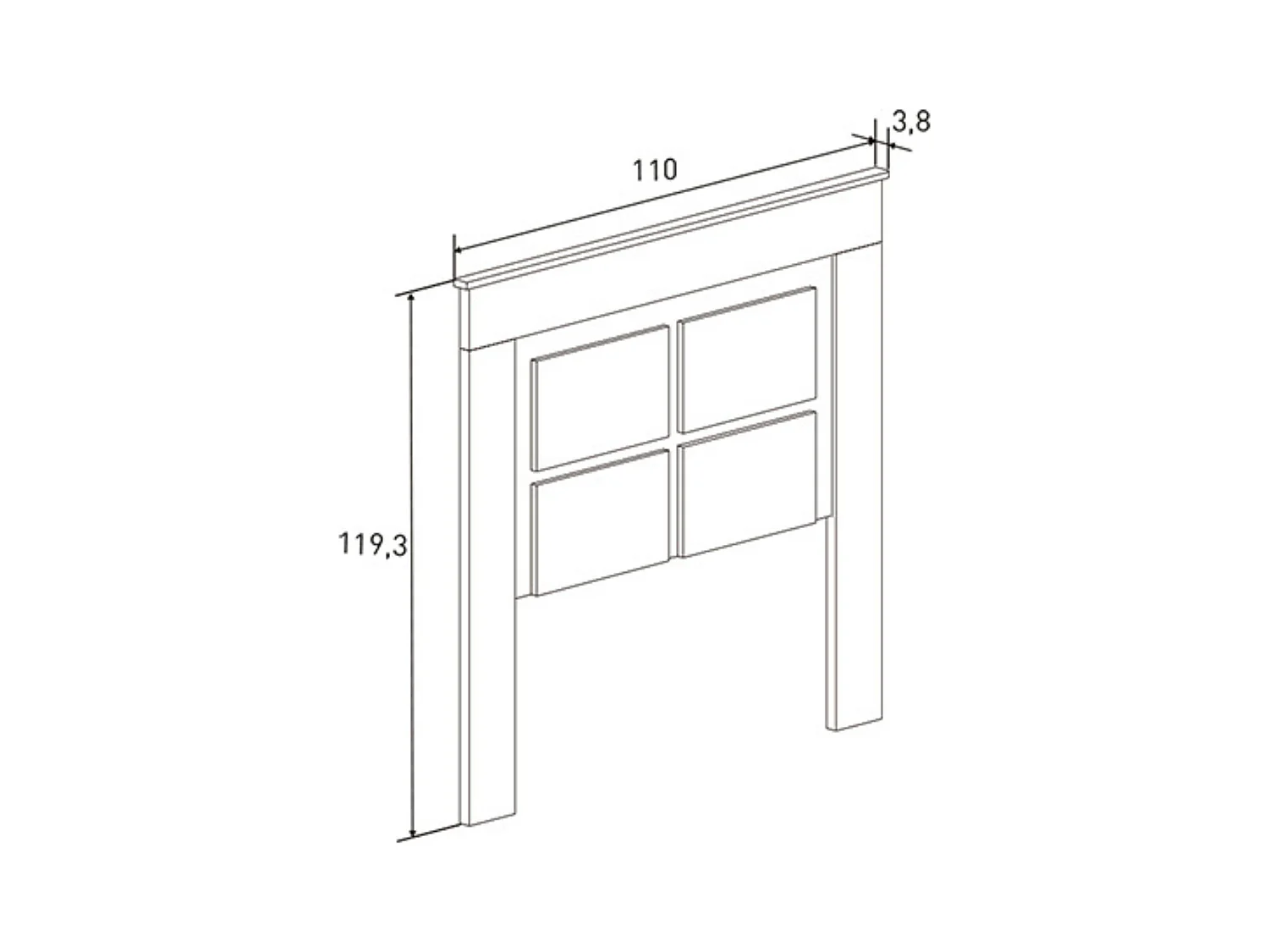 Pack Cabecero de 110 x 120 cm + 1 Mesita de Noche + Sinfonier | Dormitorio Juvenil | Color Cañón (para Cama de 135-140 o 160)