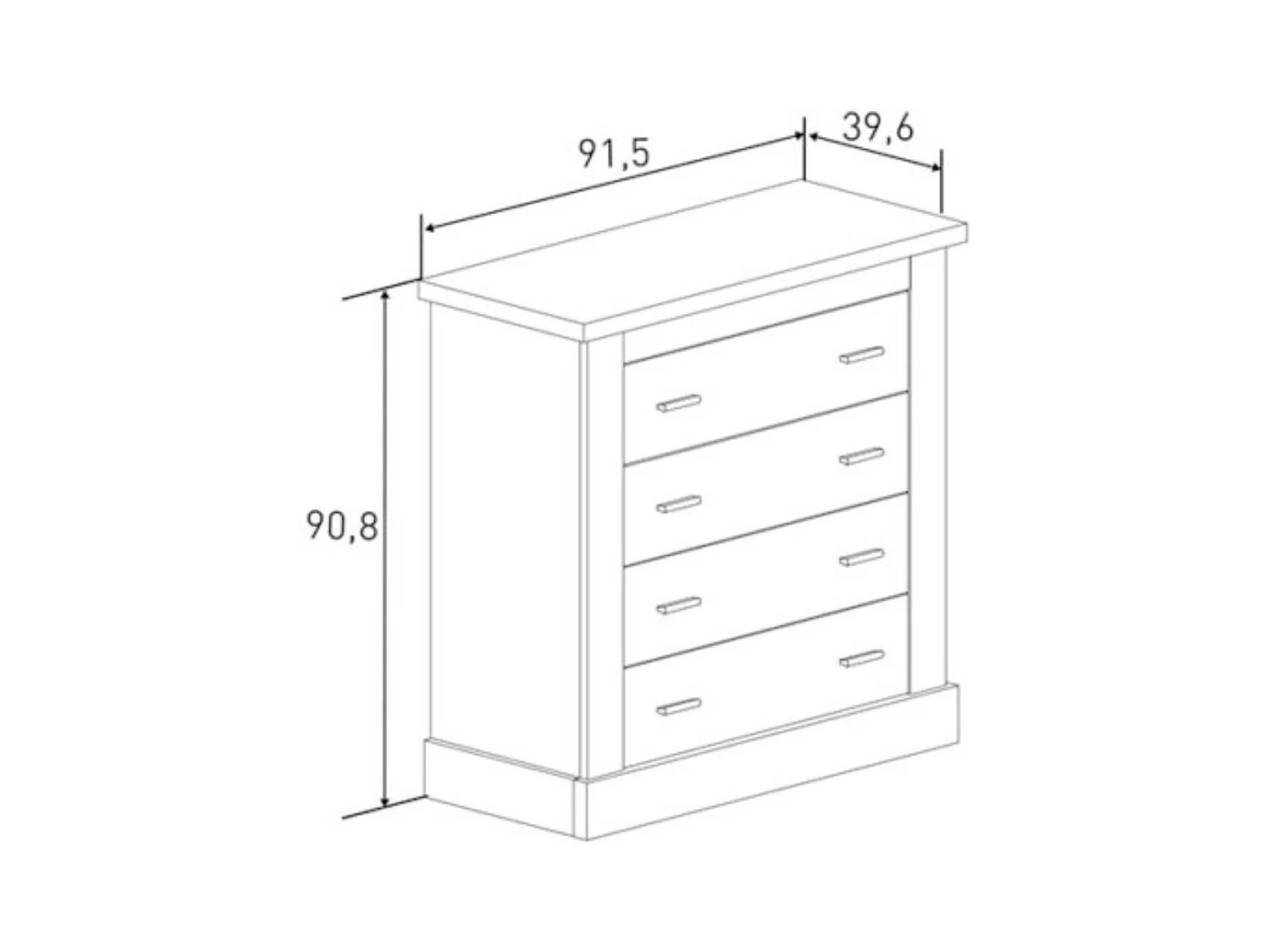 Pack de Muebles de Dormitorio Habitación con Cabecero, 2 Mesitas de Noche 3 Cajones y Cómoda en Color Blanco Mate Mauvella Rayas