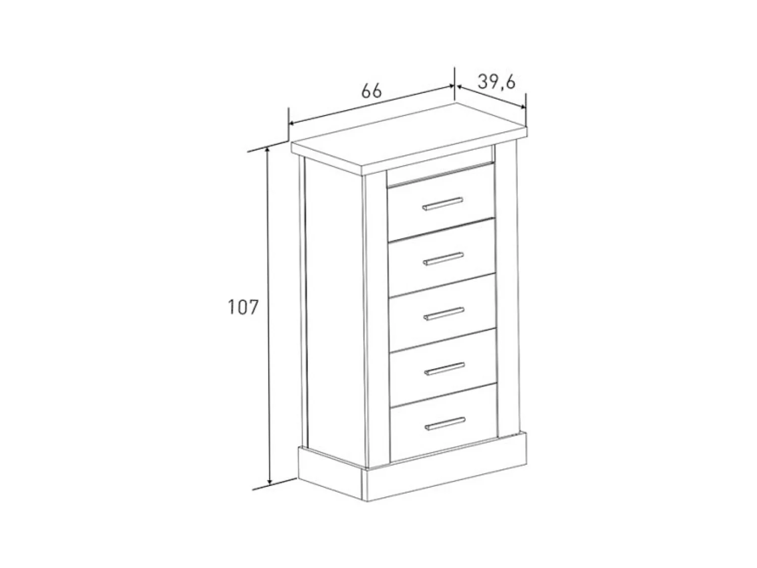 Pack de Muebles de Dormitorio Habitación Infantil con Cabecero, 1 Mesita de Noche 3 Cajones y Sinfonier en Color Blanco Mate Mauvella Rayas