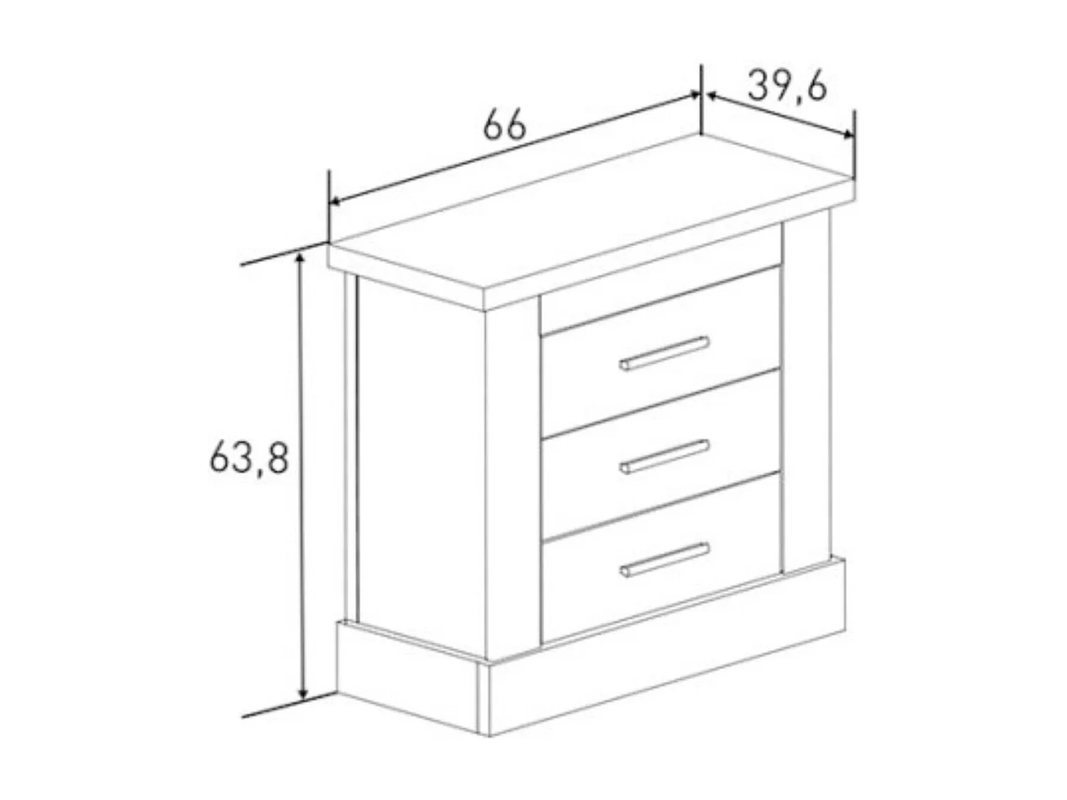 Pack de Muebles de Dormitorio Habitación Infantil con Cabecero, 1 Mesita de Noche 3 Cajones y Sinfonier en Color Blanco Mate Mauvella Rayas