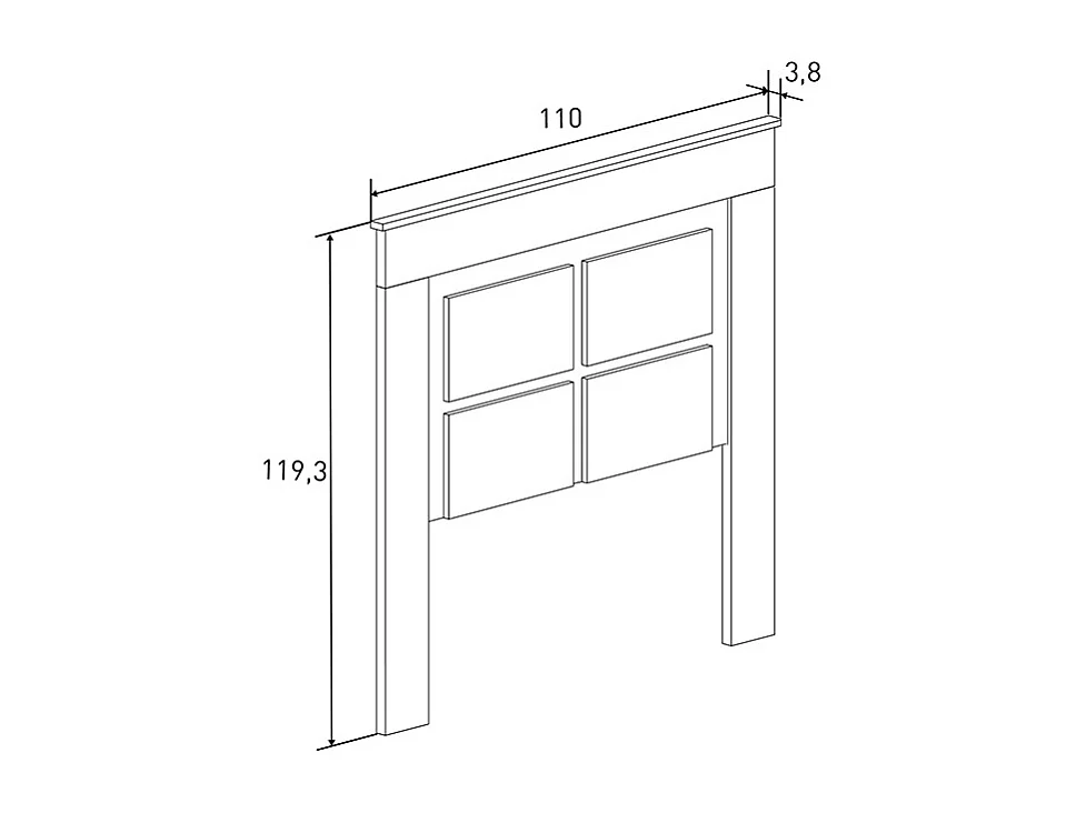 Pack de Muebles de Dormitorio Habitación Infantil con Cabecero, 1 Mesita de Noche 3 Cajones y Sinfonier en Color Blanco Mate Mauvella Rayas