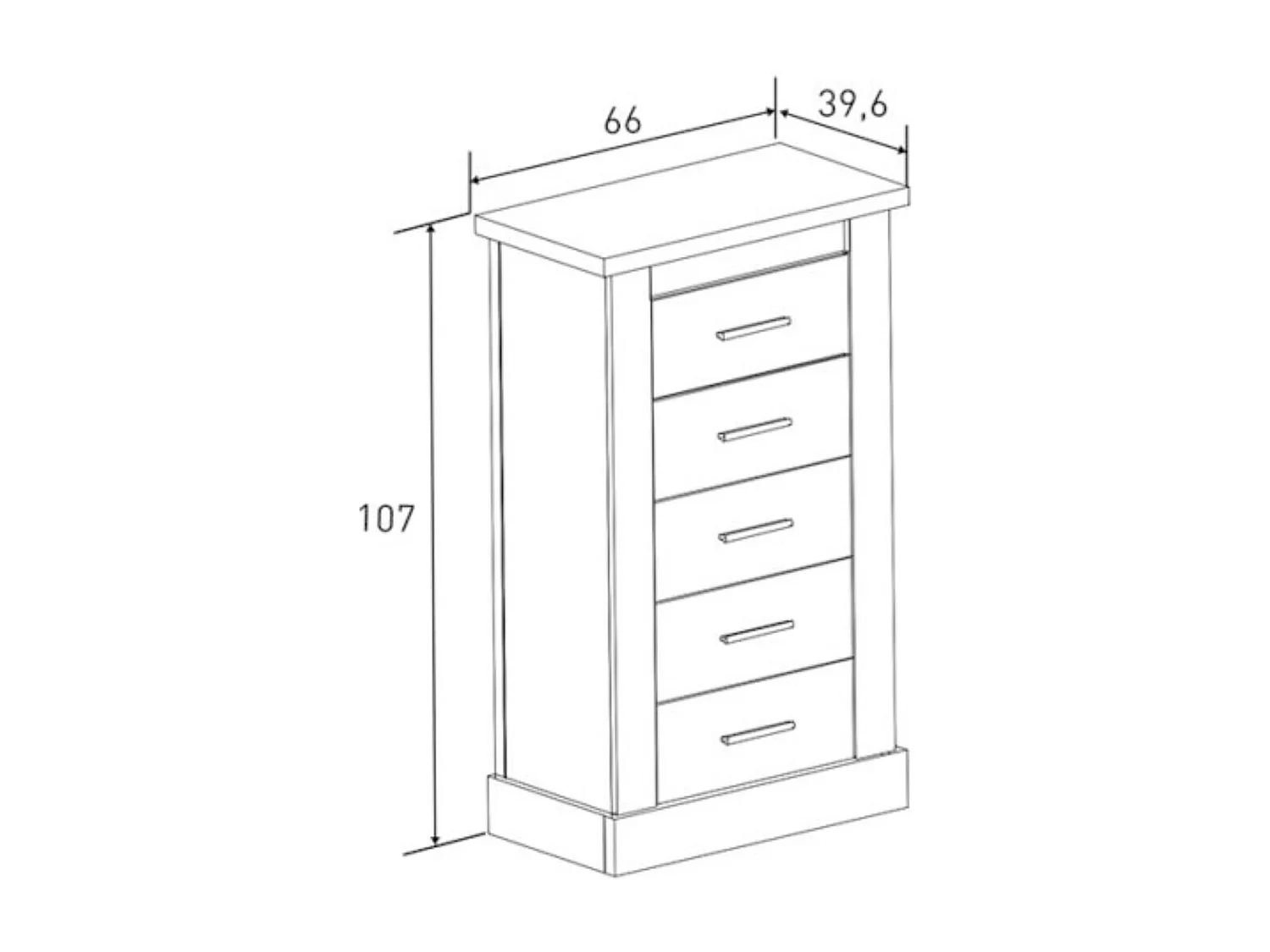 Pack de Muebles de Dormitorio Habitación con Cabecero, 2 Mesitas de Noche 3 Cajones y Sinfonier en Color Blanco Mate Mauvella Rayas