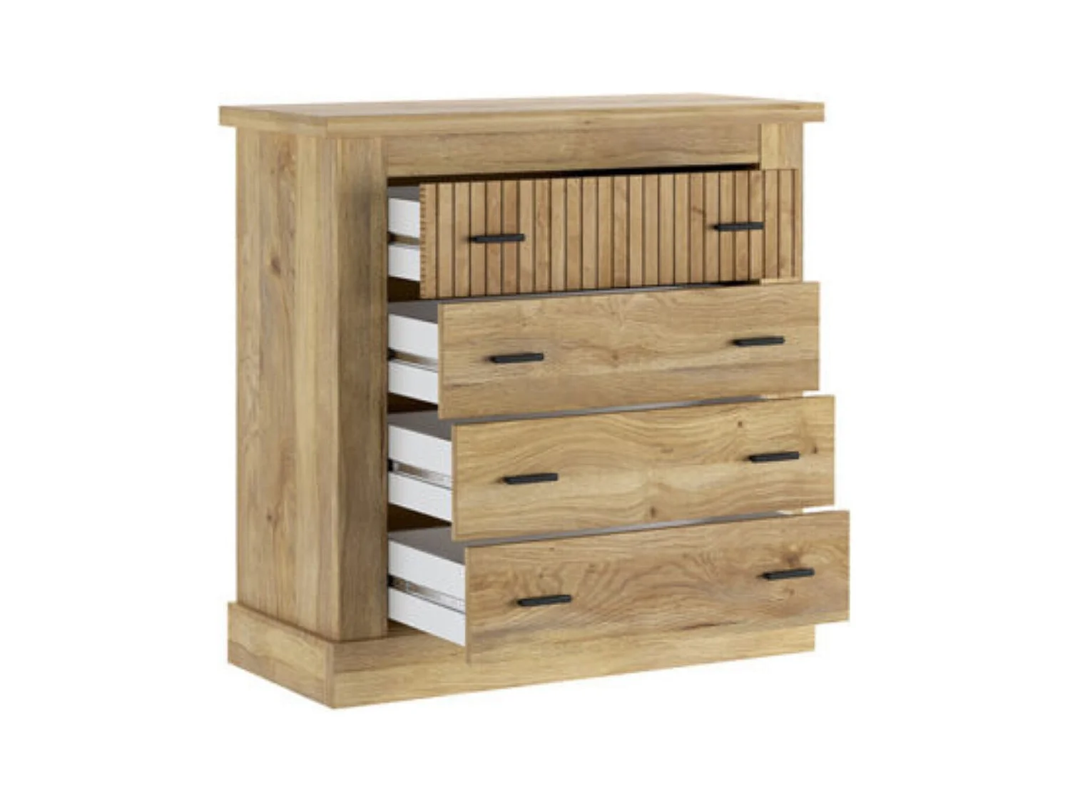 Meyvaser - Cómoda con 4 Cajones, Sinfonier, Práctica y Funcional, Color Madera, Medidas: 91,5 cm (An) x 90.8 cm (Al) x 39.6 cm (Fo).