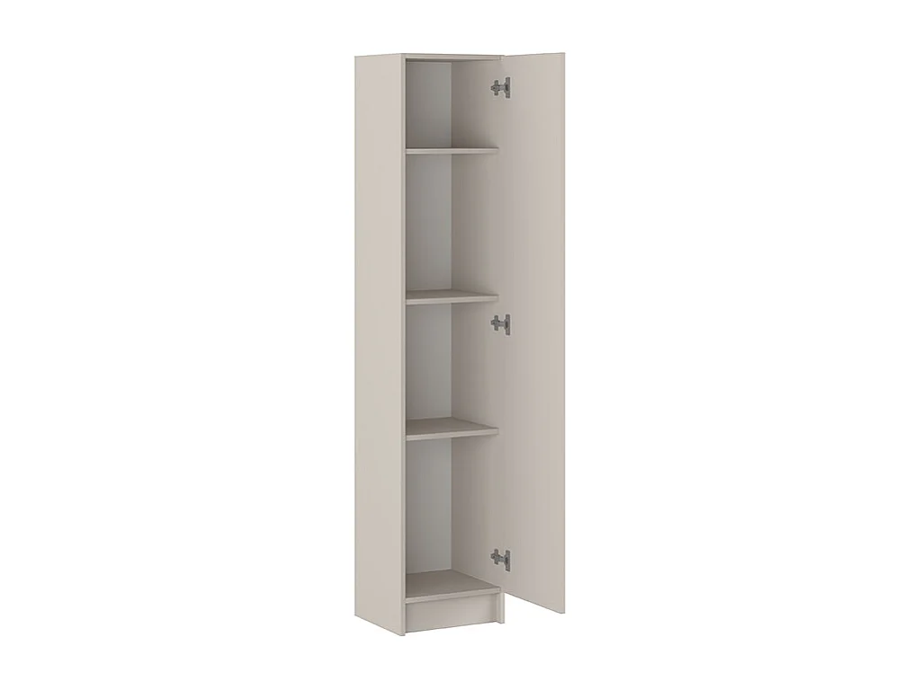 Mueble multiusos Armario Auxiliar Multiusos Color Beige – 1 Puerta, 4 Baldas, 37x180x35 cm – Madera Práctico y Funcional.