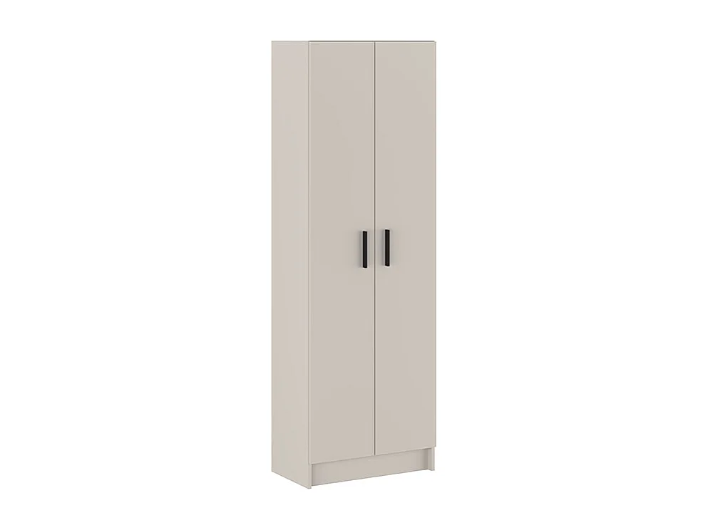 Mueble Multiusos Armario Auxiliar Color Beige – 2 Puertas, 4 Baldas, Práctico y Funcional, Madera, 60x180x35 cm – Perfecto para Espacios Reducidos