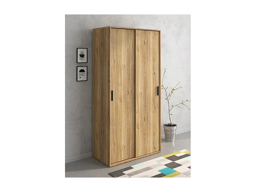 Meyvaser Armario ropero Para dormitorio con 2 puertas correderas  Color Mauvella 200x100x50 Cm
