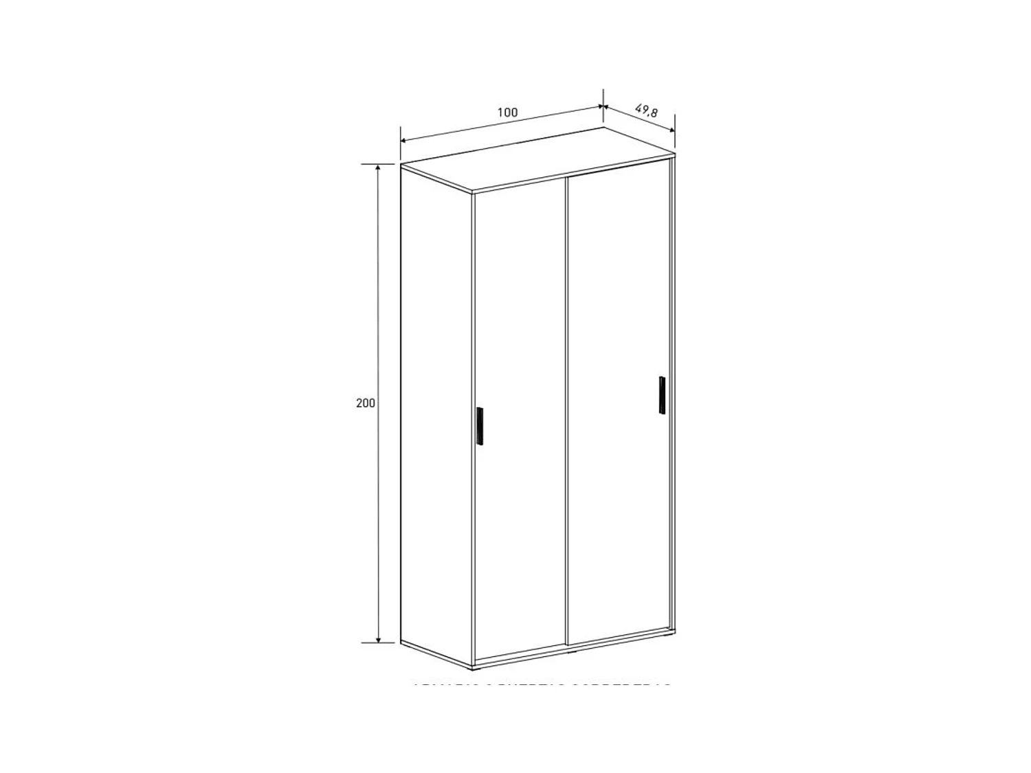 Meyvaser Armario ropero Para dormitorio con 2 puertas correderas  Color Mauvella 200x100x50 Cm