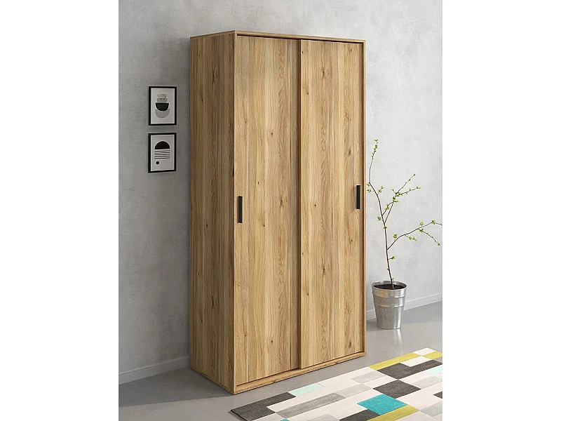 Meyvaser Armario ropero Para dormitorio con 2 puertas correderas  Color Mauvella 200x100x50 Cm