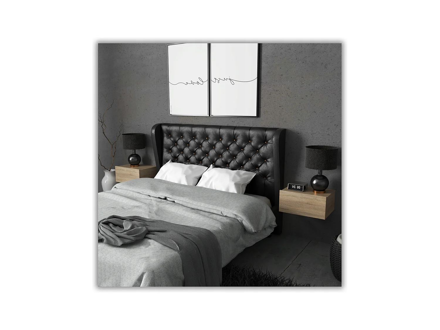 Table de Chevet Murale Chêne Sonoma avec Tiroir – Meuble Suspendu de Chambre Moderne