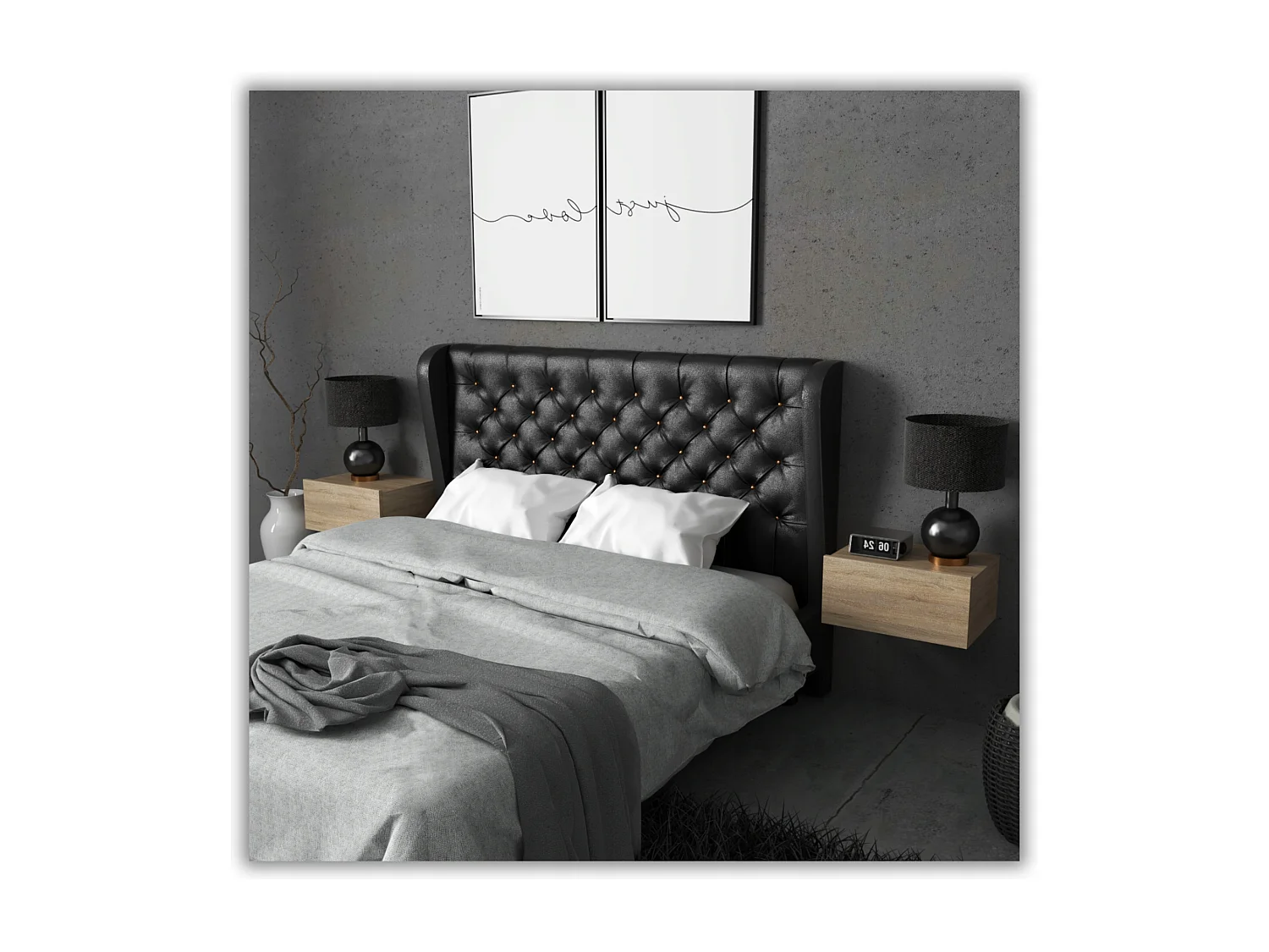 Table de Chevet Murale Chêne Sonoma avec Tiroir – Meuble Suspendu de Chambre Moderne