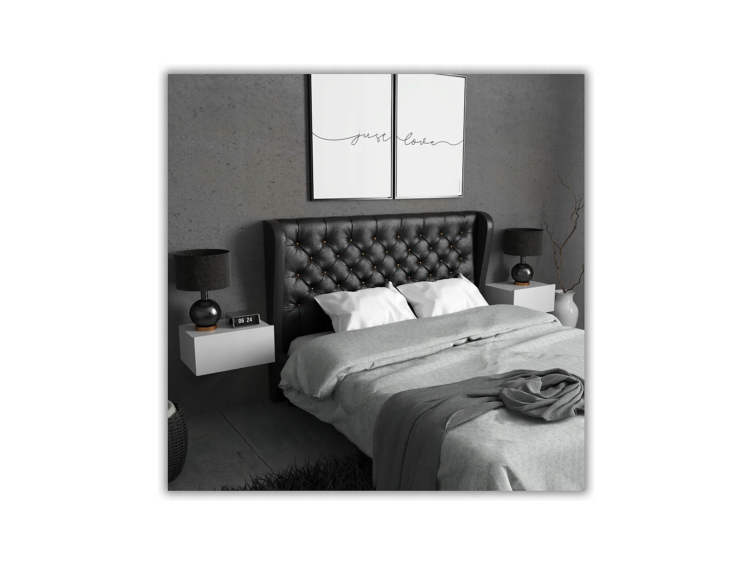 Table de Chevet Murale Blanc Mat avec Tiroir – Meuble Suspendu de Chambre Moderne