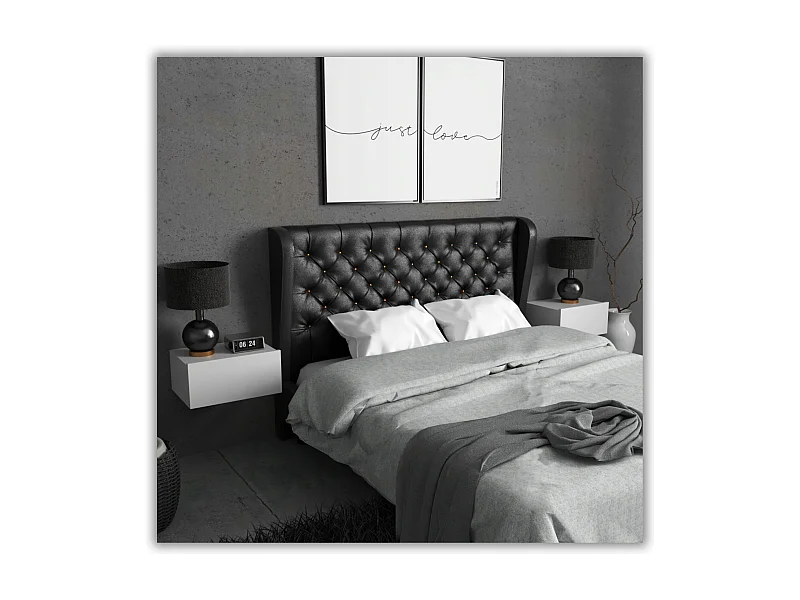 Table de Chevet Murale Blanc Mat avec Tiroir – Meuble Suspendu de Chambre Moderne