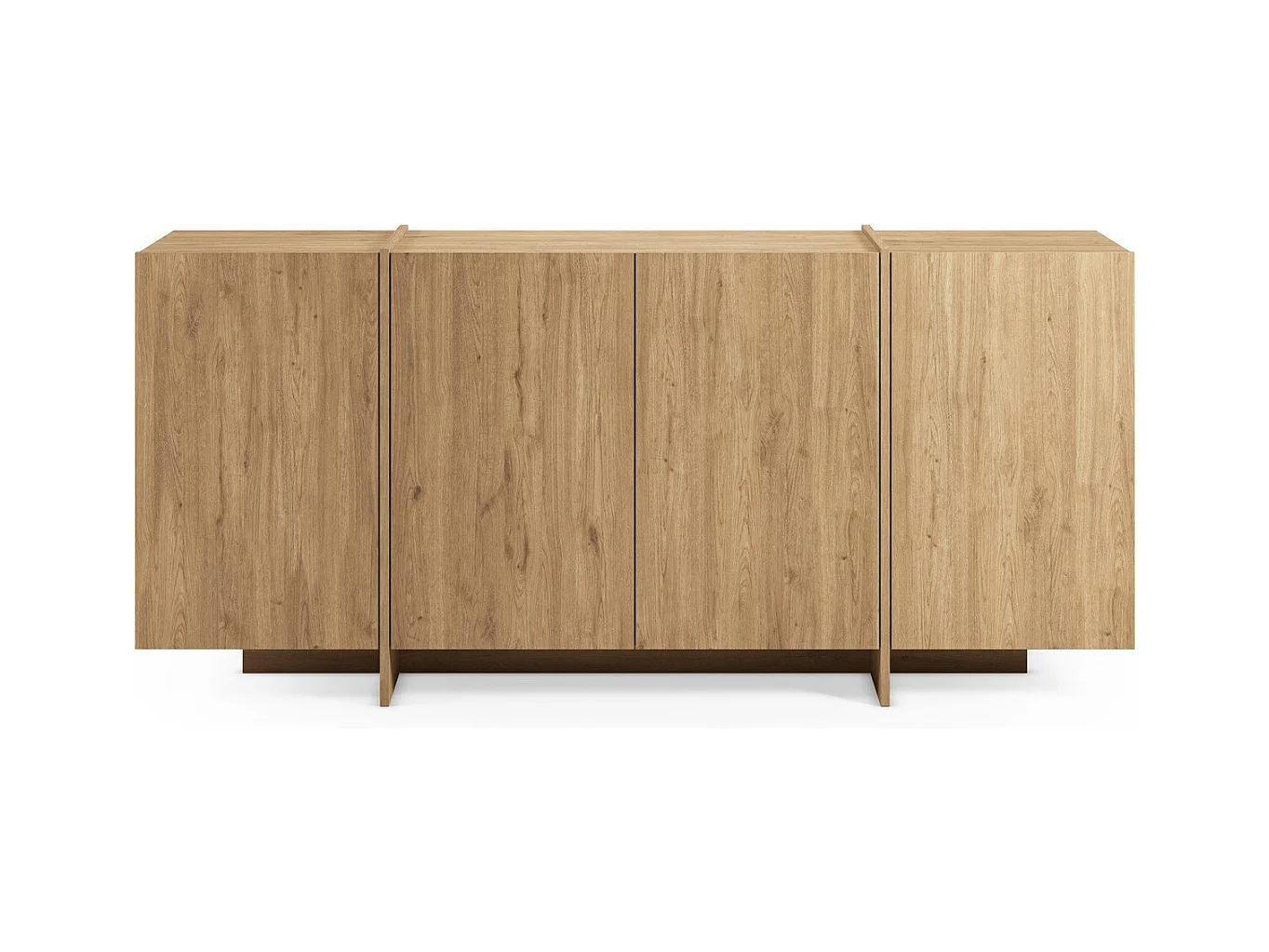 Buffet 4 portes décor chêne 180 cm - Owen