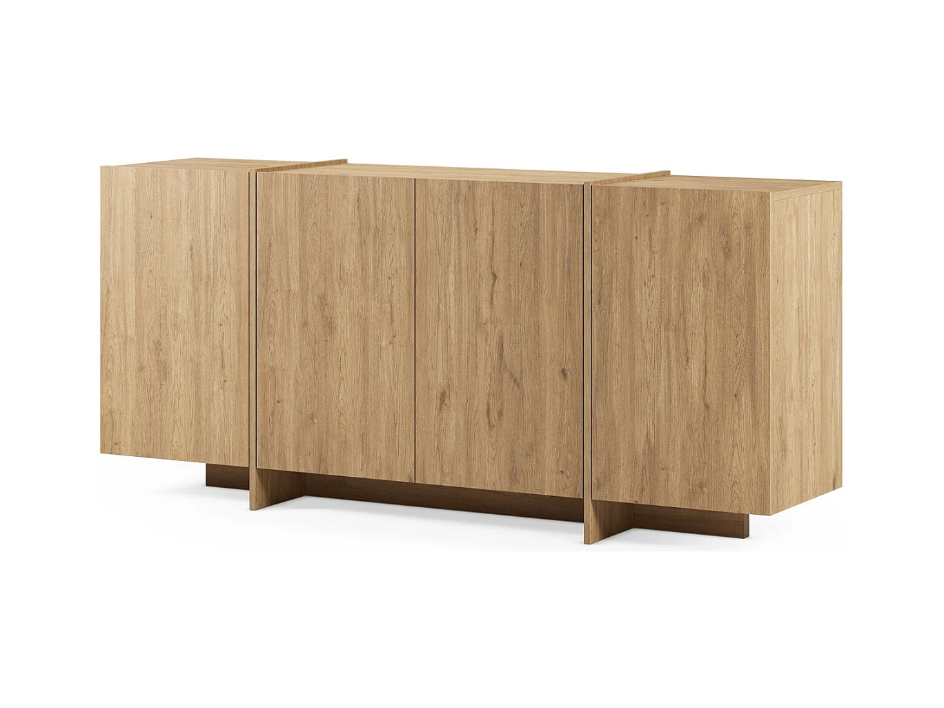 Buffet 4 portes décor chêne 180 cm - Owen