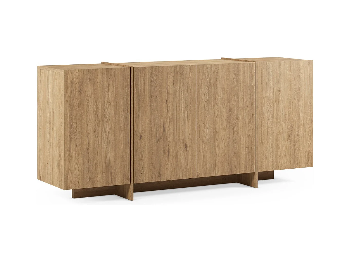 Buffet 4 portes décor chêne 180 cm - Owen
