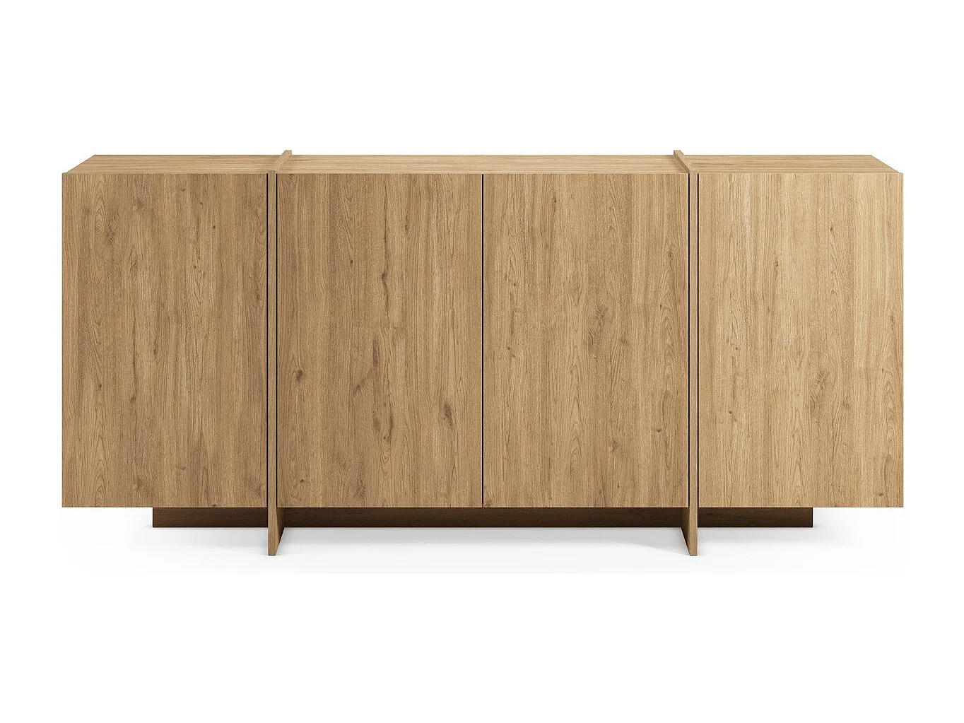 Buffet 4 portes décor chêne 180 cm - Owen