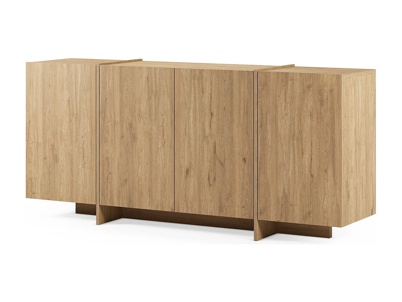 Buffet 4 portes décor chêne 180 cm - Owen