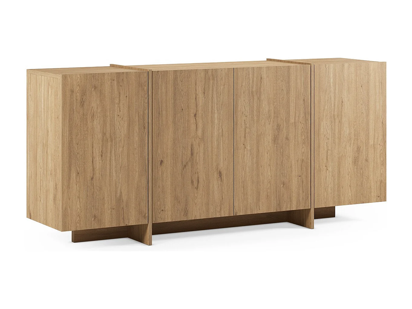 Buffet 4 portes décor chêne 180 cm - Owen
