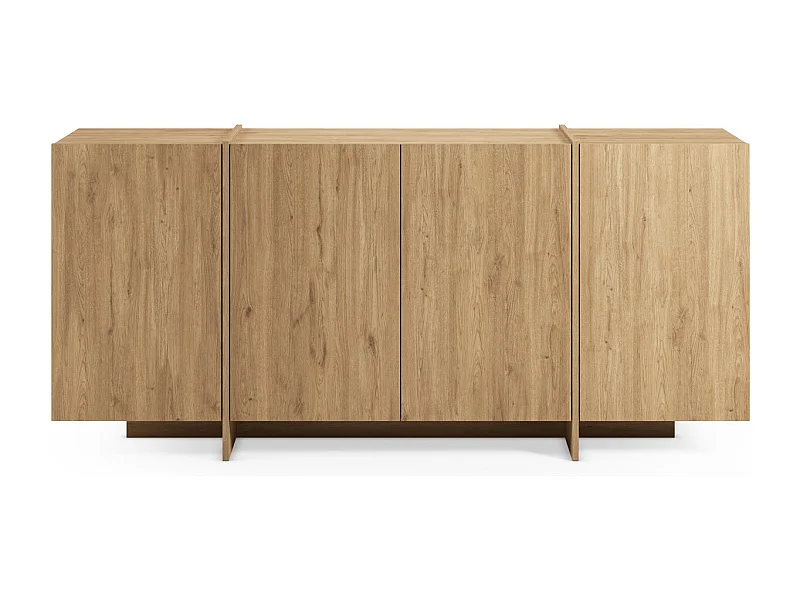Buffet 4 portes décor chêne 180 cm - Owen