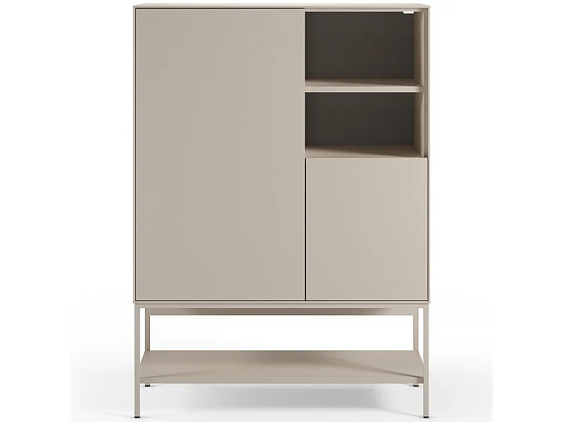 Buffet haut 2 portes 2 niches beige 90 cm - Zara