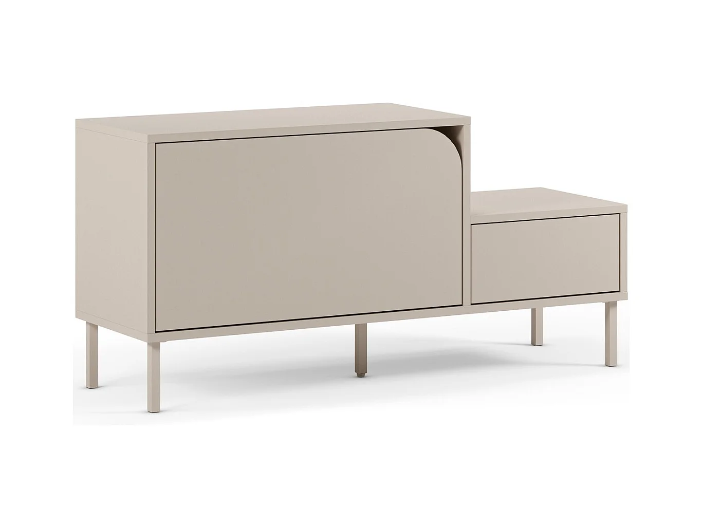 Meuble d'entrée 2 portes beige 120 cm - Jonas