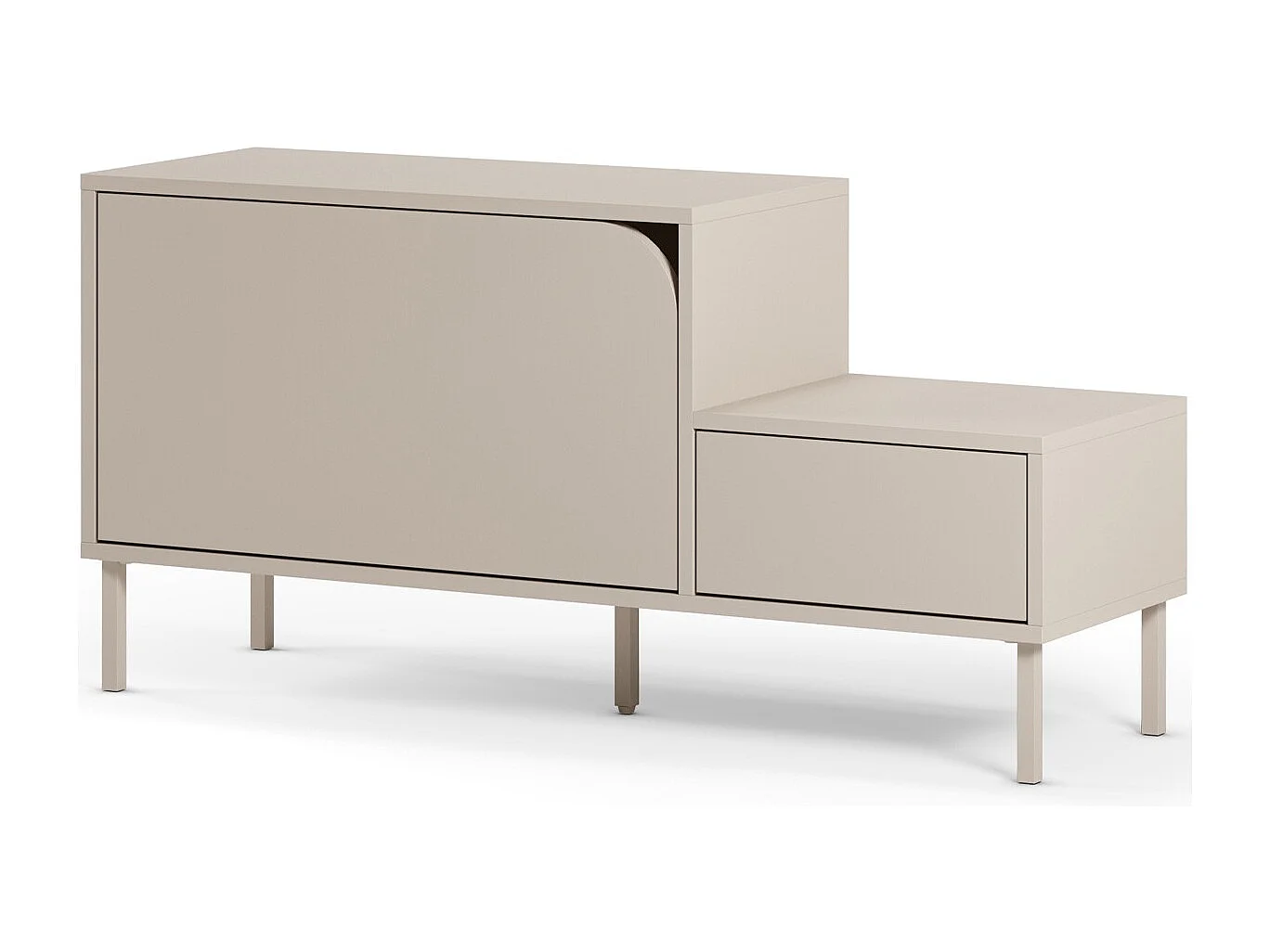 Meuble d'entrée 2 portes beige 120 cm - Jonas