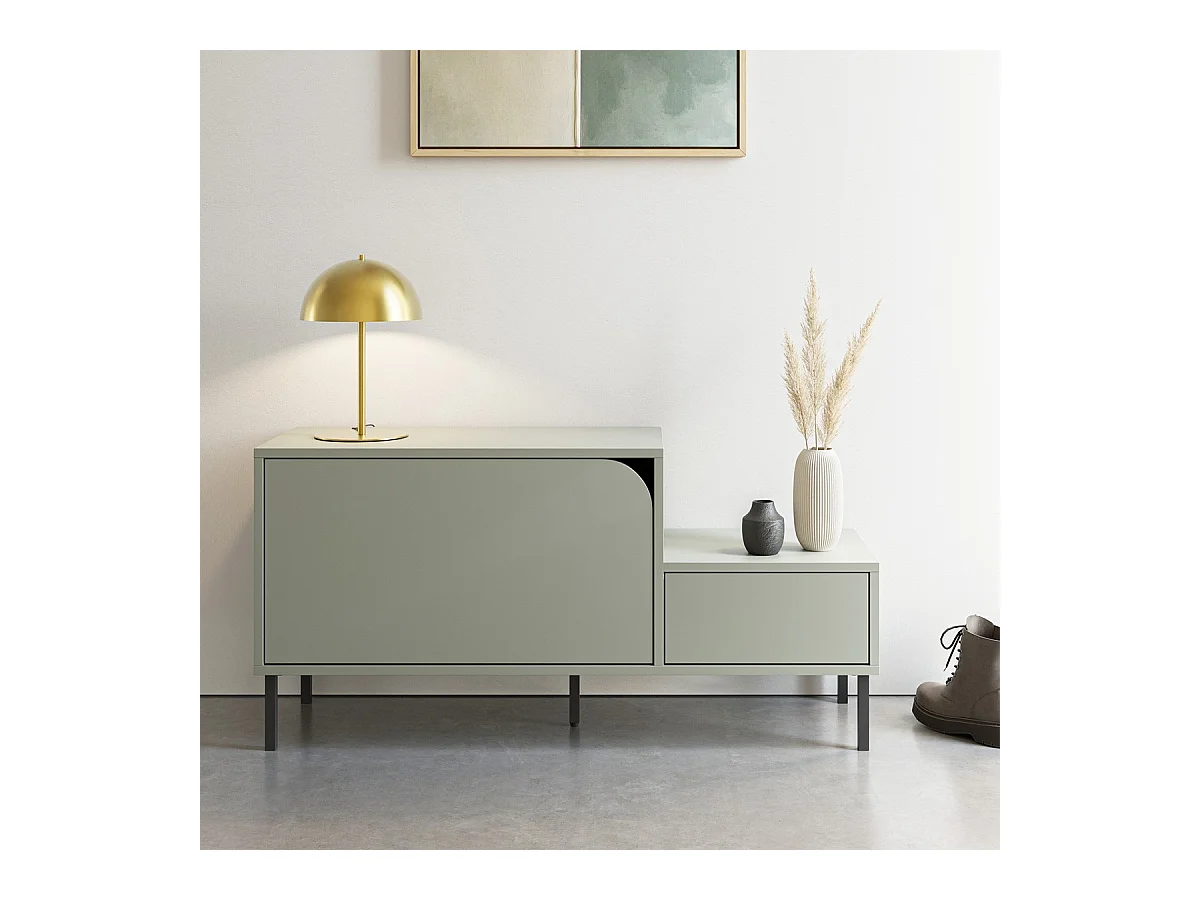 Meuble d'entrée 2 portes vert 120 cm - Jonas