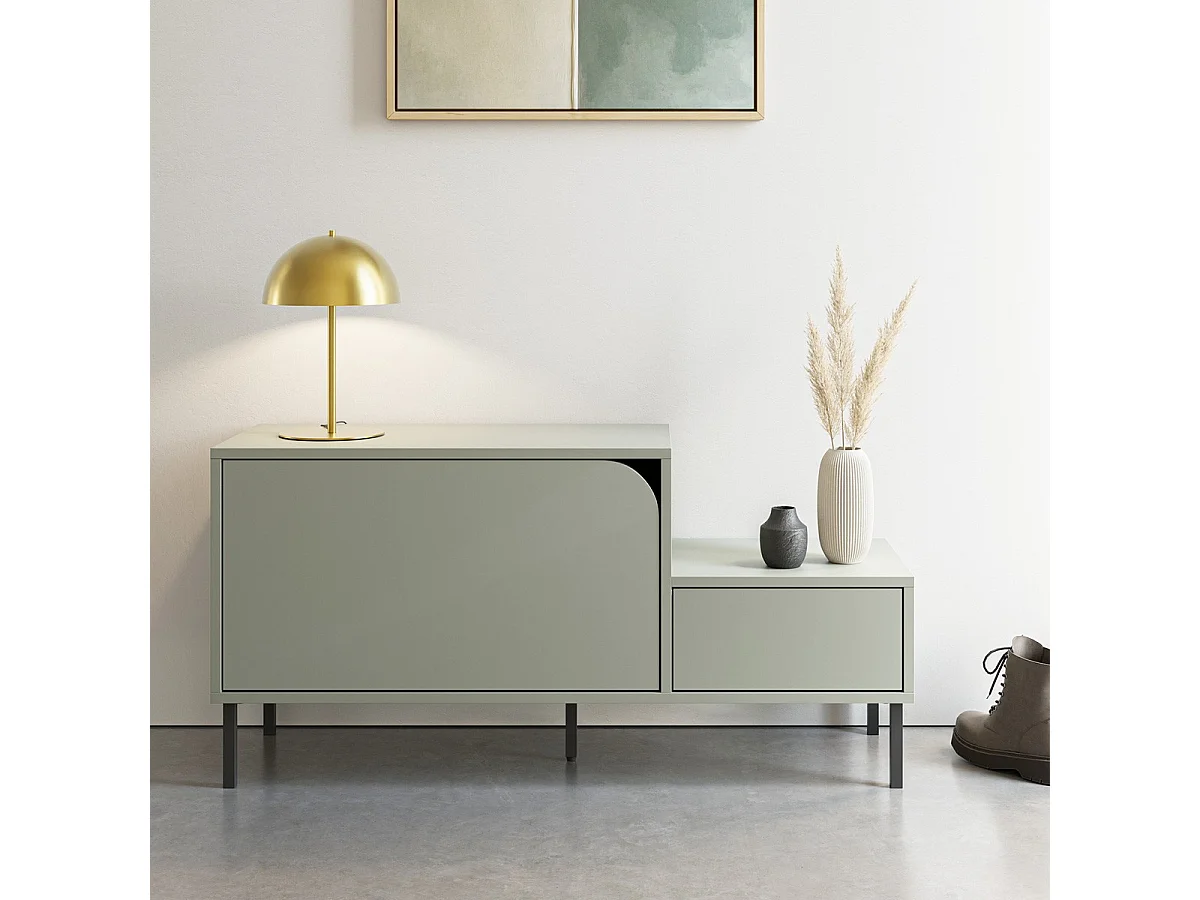 Meuble d'entrée 2 portes vert 120 cm - Jonas