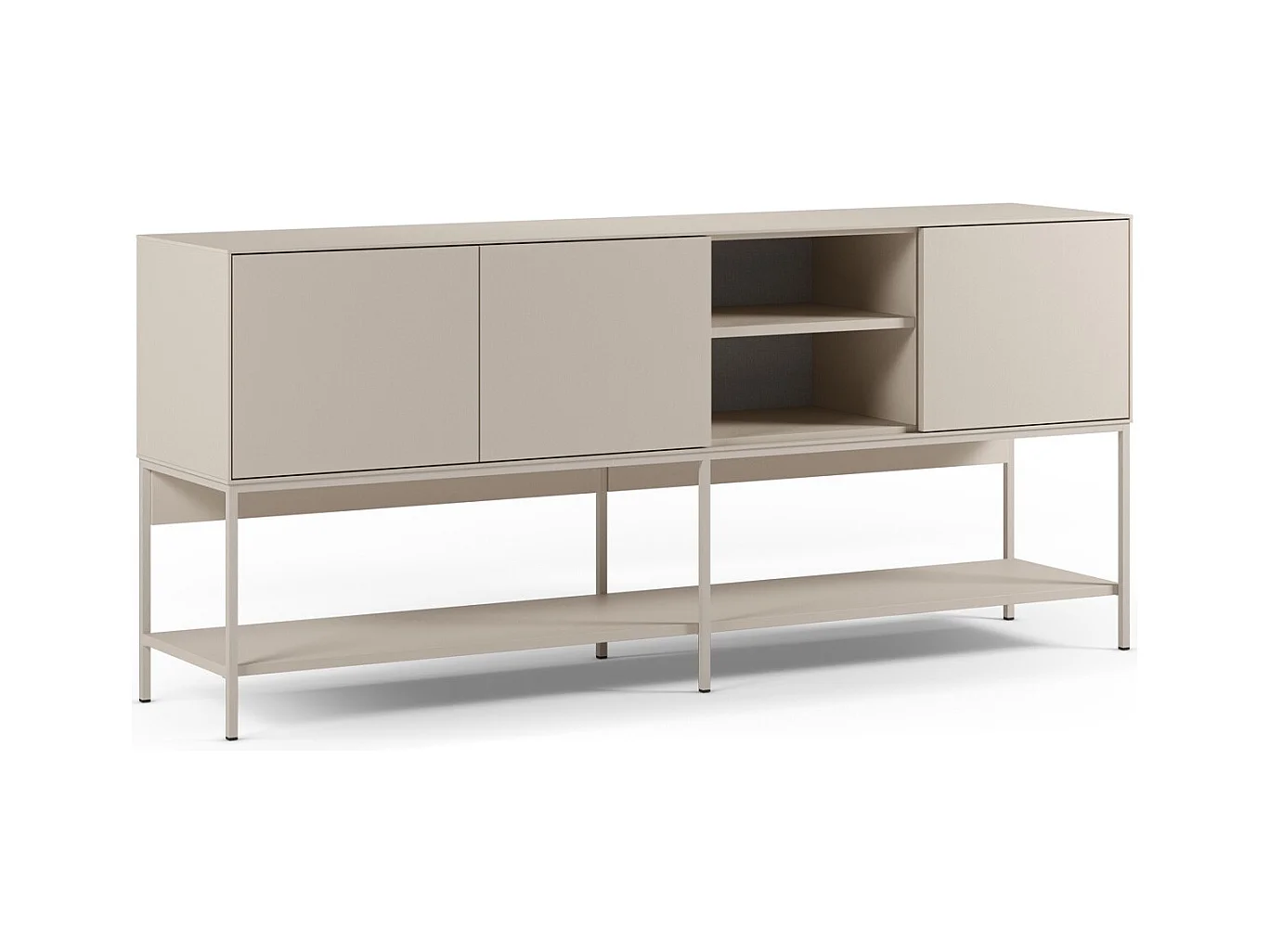 Buffet 3 portes 2 niches beige 180 cm - Zara