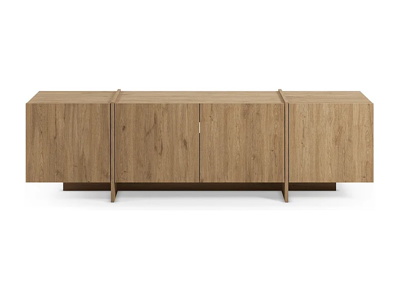 Meuble TV 4 portes décor chêne 180 cm - Owen