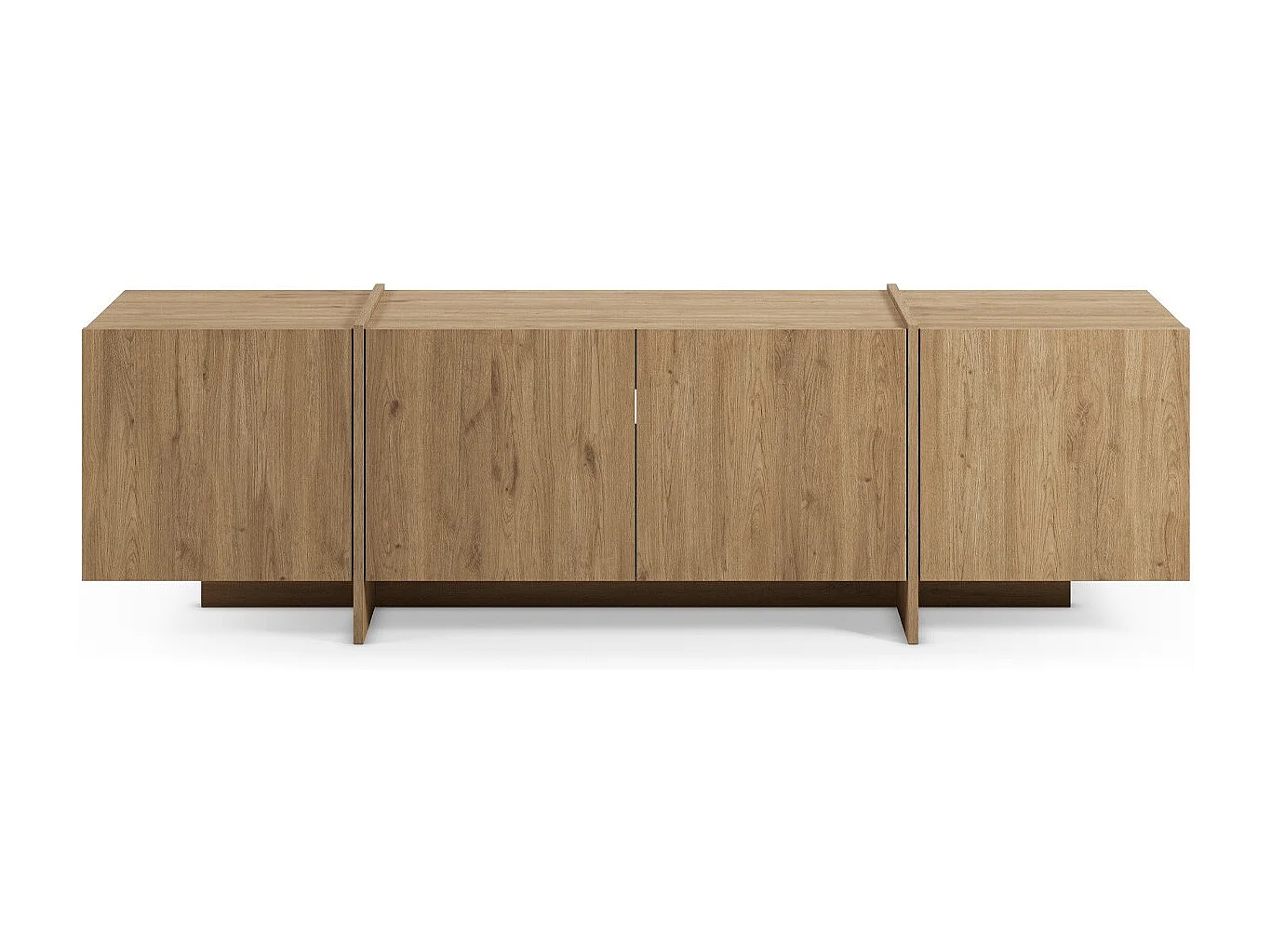 Meuble TV 4 portes décor chêne 180 cm - Owen