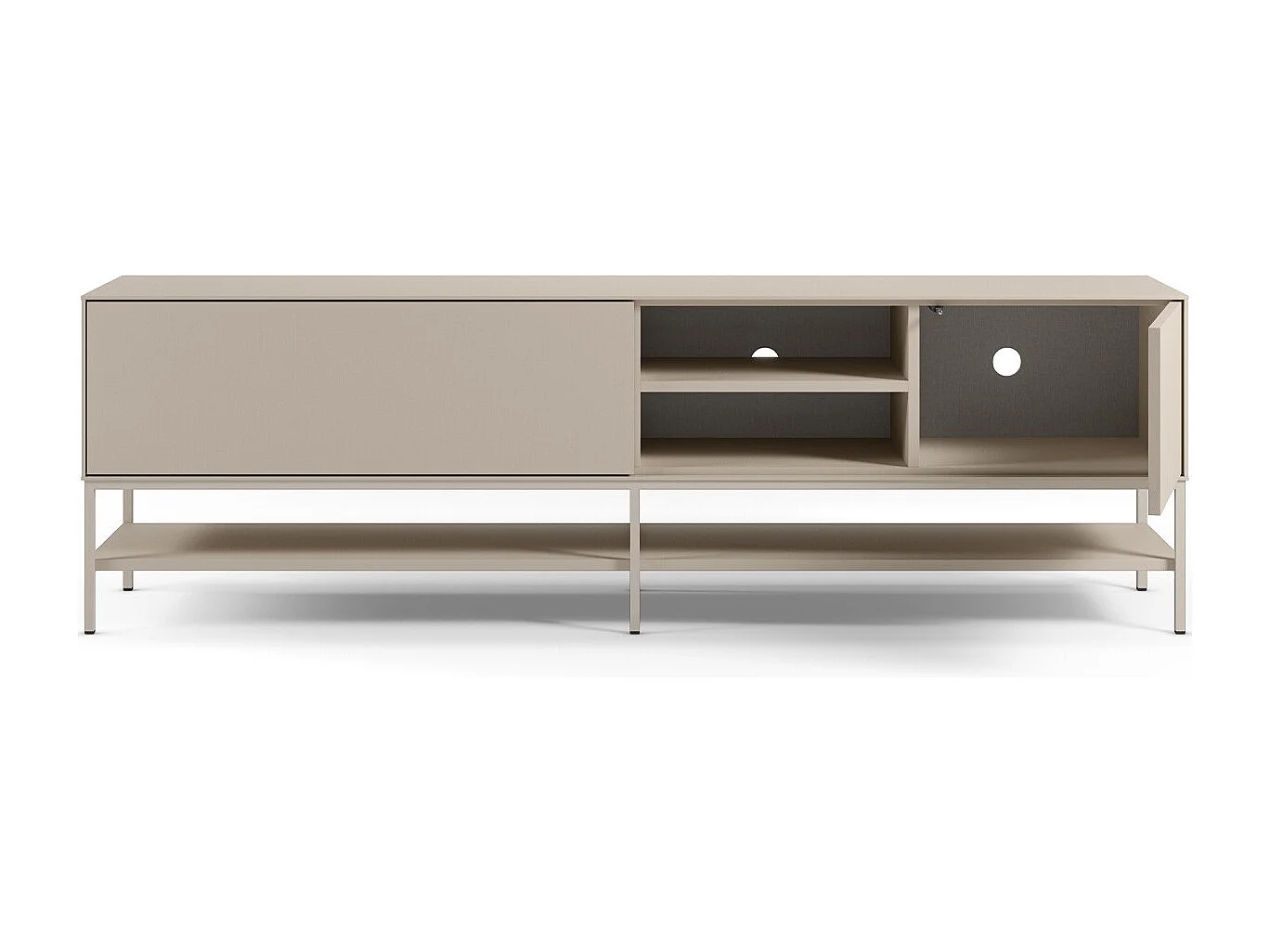 Meuble TV 2 portes 2 niches beige 180 cm - Zara