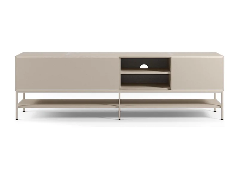 Meuble TV 2 portes 2 niches beige 180 cm - Zara