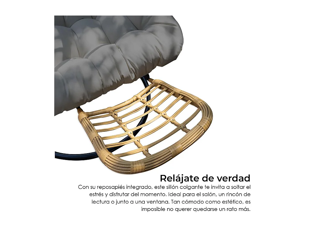 Silla Colgante Yoevu - con reposapiés para interior y exterior - YV-RELAXCHAIR