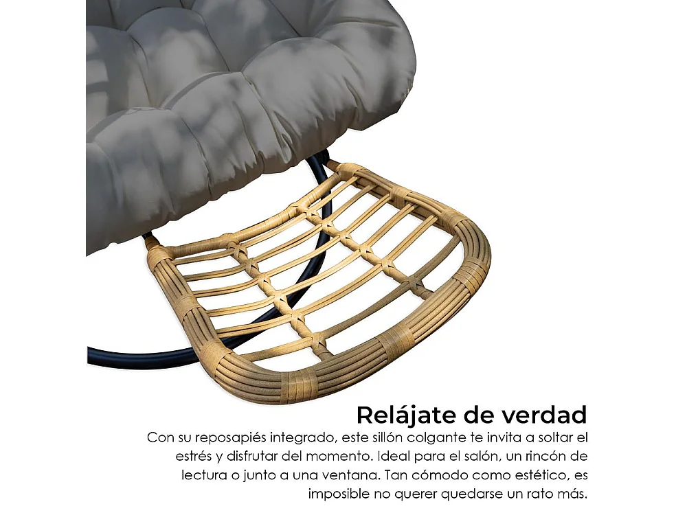 Silla Colgante Yoevu - con reposapiés para interior y exterior - YV-RELAXCHAIR