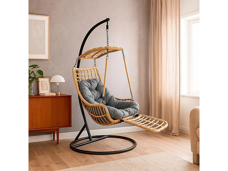 Silla Colgante Yoevu - con reposapiés para interior y exterior - YV-RELAXCHAIR
