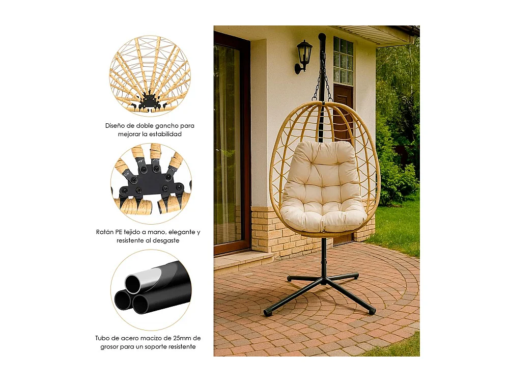 Silla Colgante Yoevu - para interior y exterior - YV-SWINGCHAIR