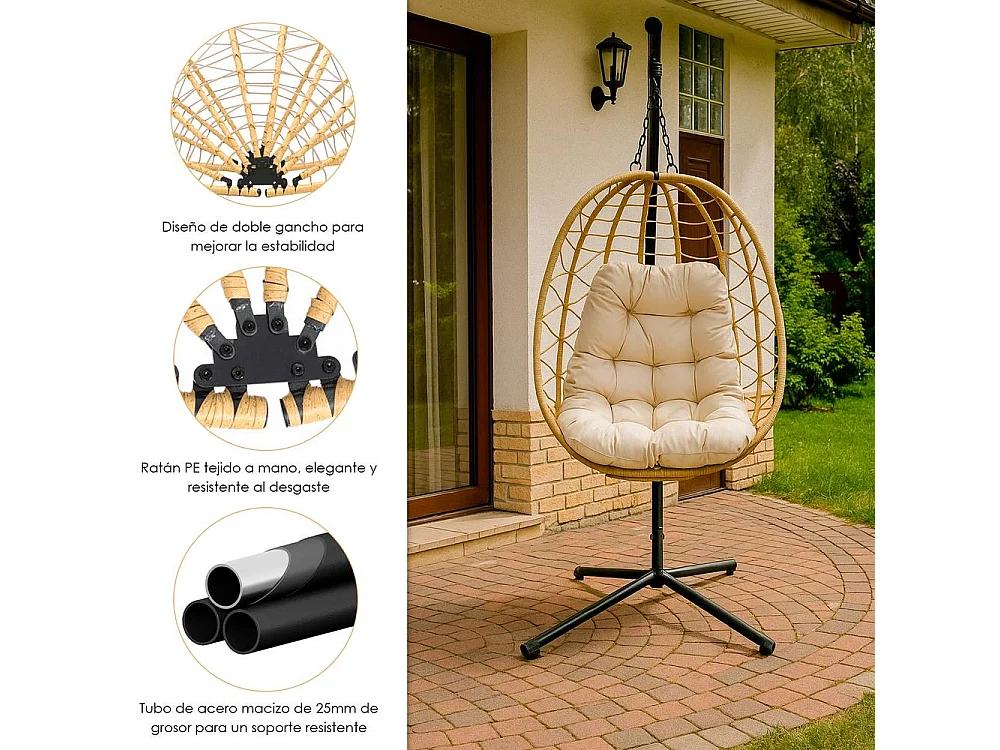 Silla Colgante Yoevu - para interior y exterior - YV-SWINGCHAIR