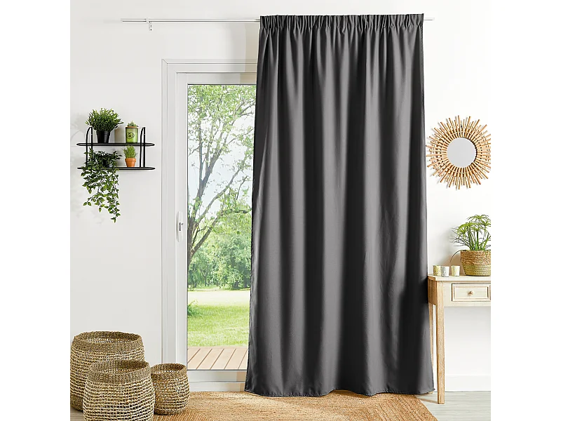 Cortina ignífuga M1 con fruncidos