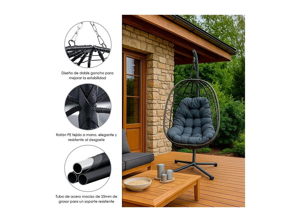 Silla Colgante Yoevu - para interior y exterior - YV-SWINGCHAIR